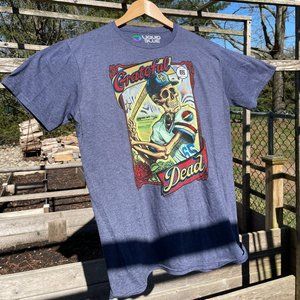 Liquid Blue S/S Grateful Dead Skeleton Baseball Blue Graphic T-Shirt Size L